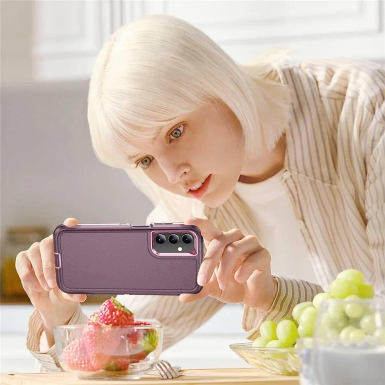 Alt View 4. UUCOVER - Heavy Duty Case For Samsung Galaxy A16 5G/4G, Dual Layer Drop Protection Rugged Bumper Shockproof Shell Protective Cover - B.