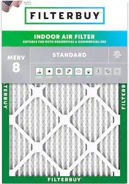 Filterbuy - 28x30x1 MERV 8 Dust & Allergy Defense, Electrostatic Pleated HVAC AC Furnace Air Filters Replacement (1-Pack) - Silver