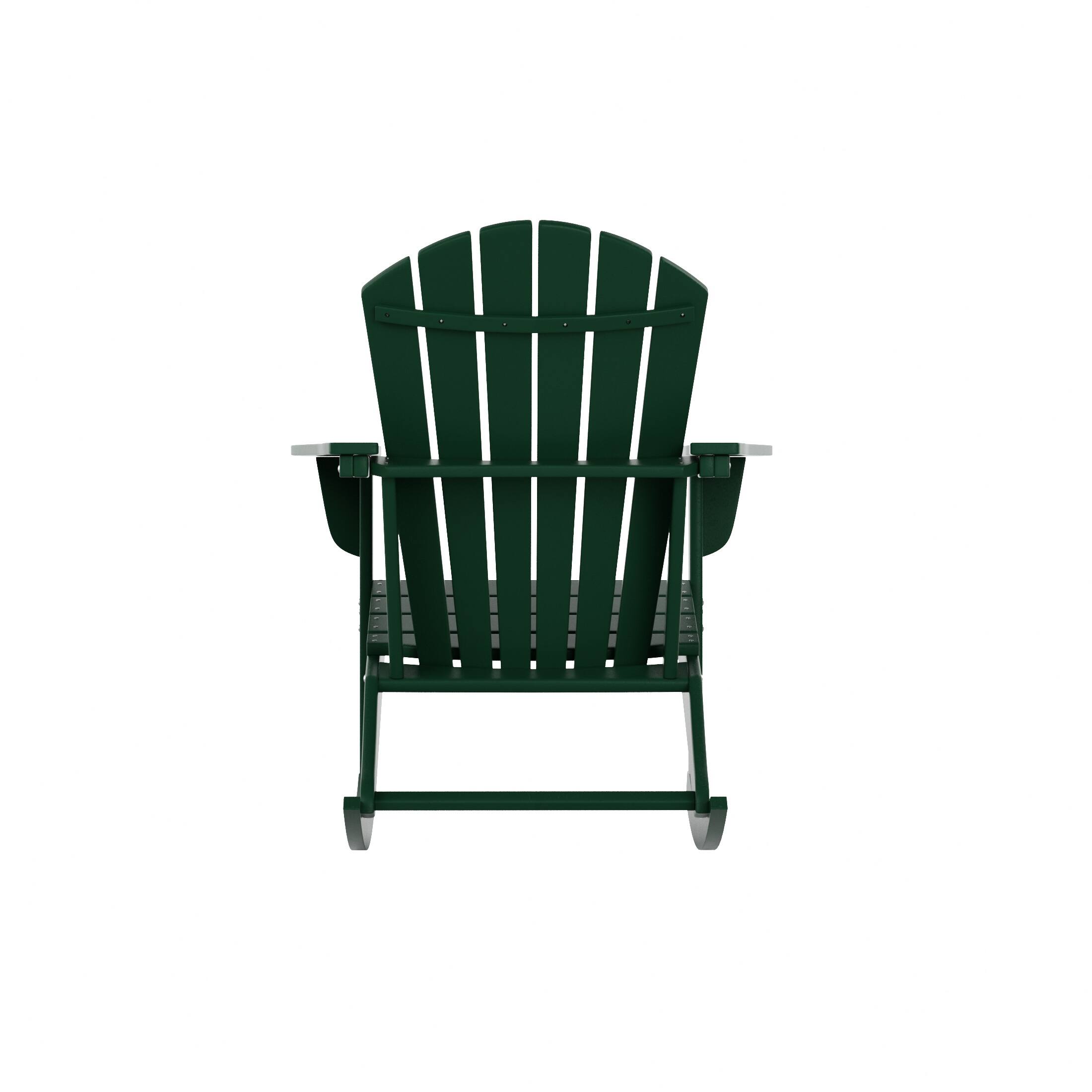 Alt View 2. WestinTrends - WestinTrends Dylan Outdoor Patio Poly Plastic Adirondack Rocking Chair - Dark Green.