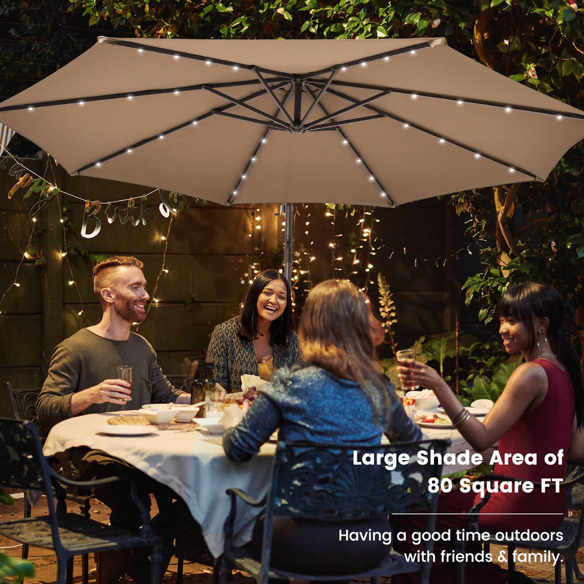 Large Shade Area of 80 Square FT Having a good time outdoors with friends & family.