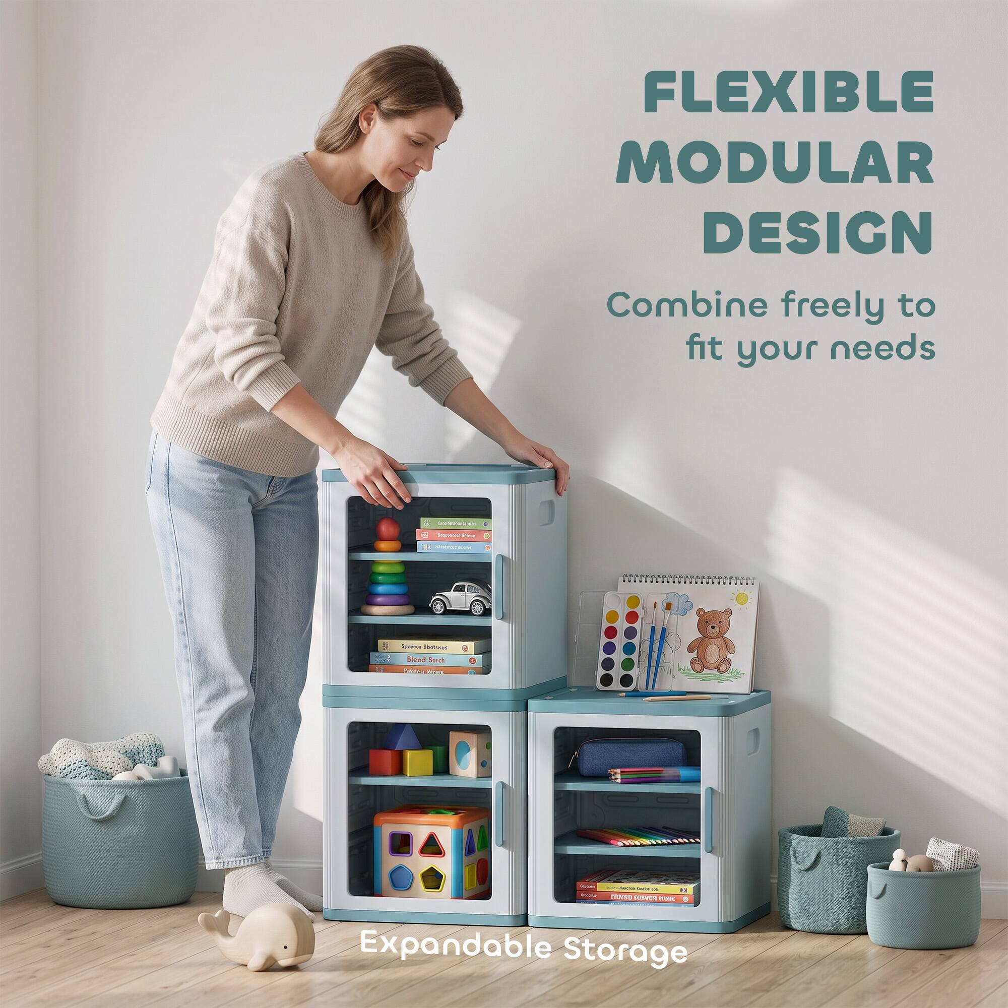 FLEXIBLE MODULAR DESIGN  
Combine freely to fit your needs  

Expandable Storage