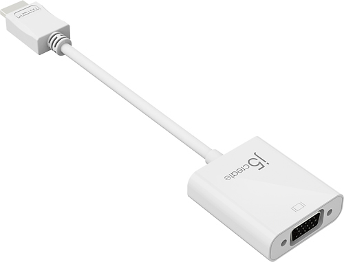 Left View: j5create - HDMI-to-VGA Adapter - White