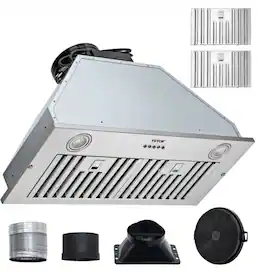 Lycvki - 30 inches - Convertible - Range Hood Insert - Stainless Steel