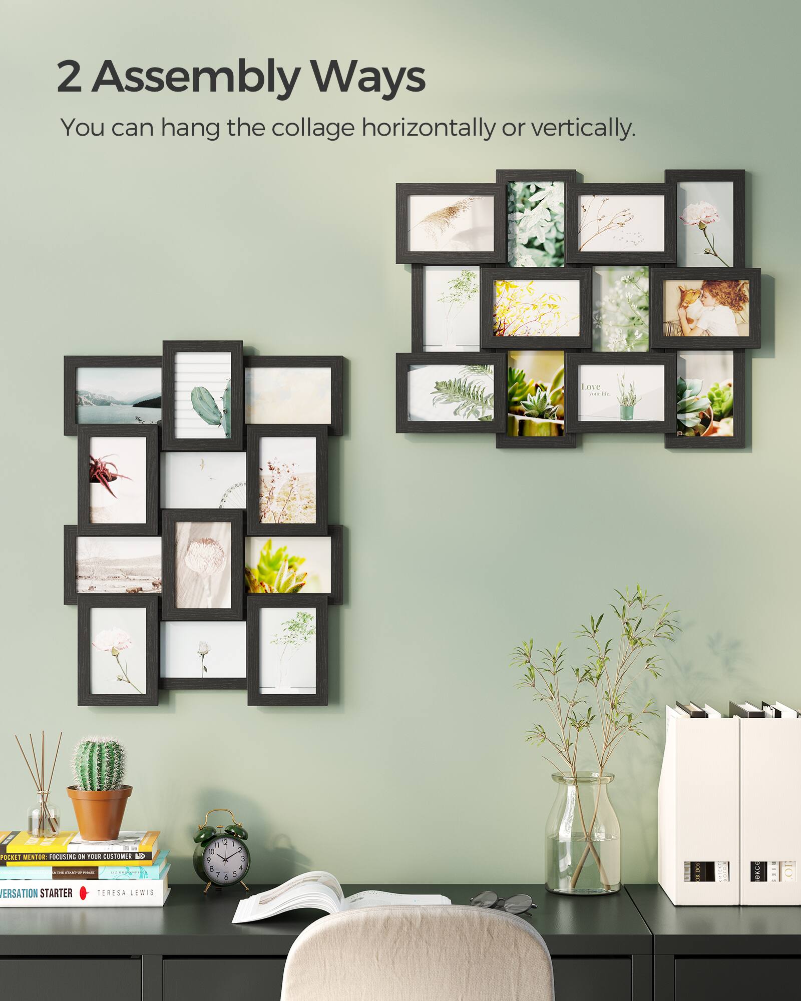 2 Assembly Ways  
You can hang the collage horizontally or vertically.  

Love your life.  

POCKET MENTOR: FOCUSING ON YOUR CUSTOMER  
10 - ERSATION STARTER  
TERESA LEWIS  
$  
11 12 X 9 CO 1 6  
1 2 5 4 5  
IDOS  
OKC  
...  
| OF