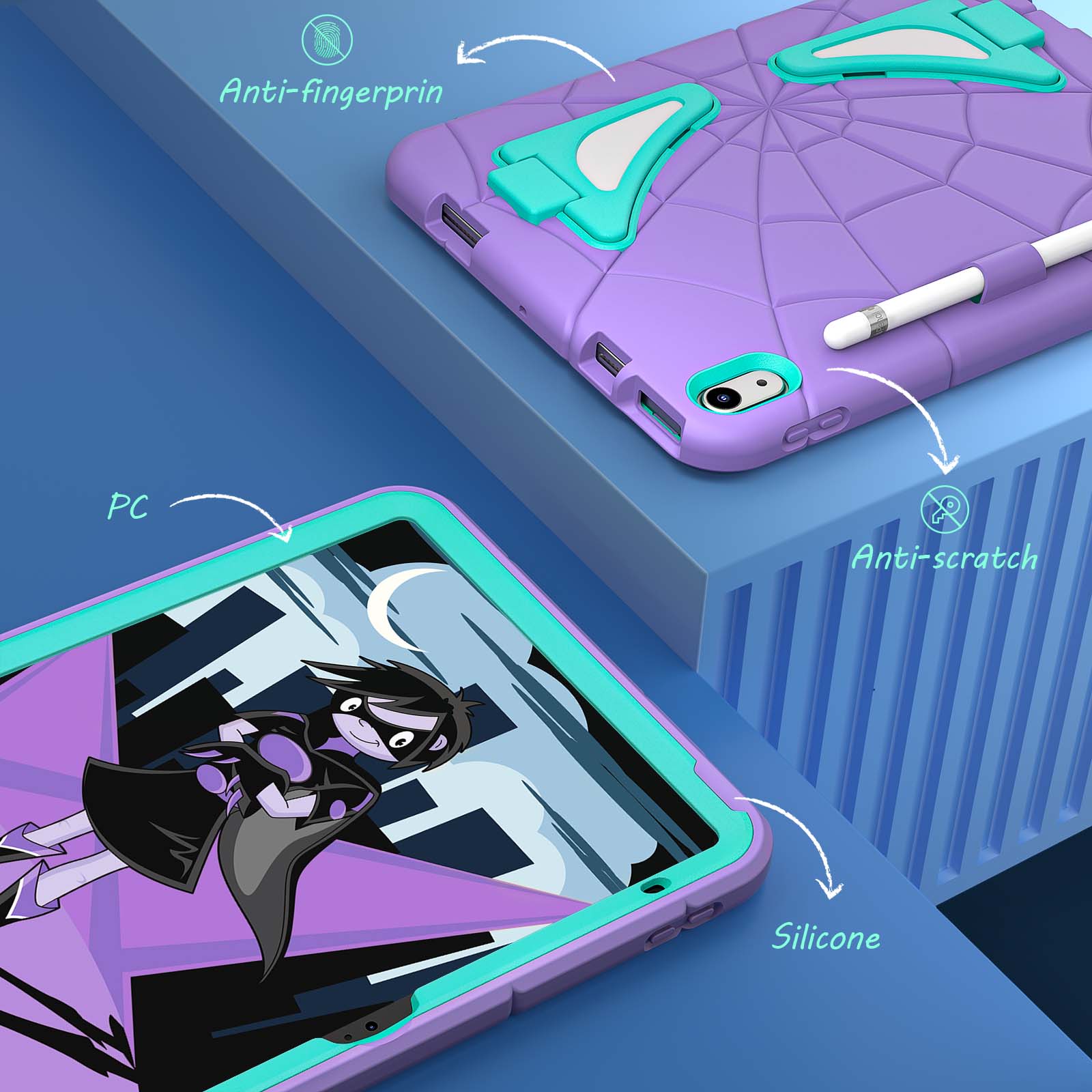 Anti-fingerprint  
PC  
Anti-scratch  
Silicone