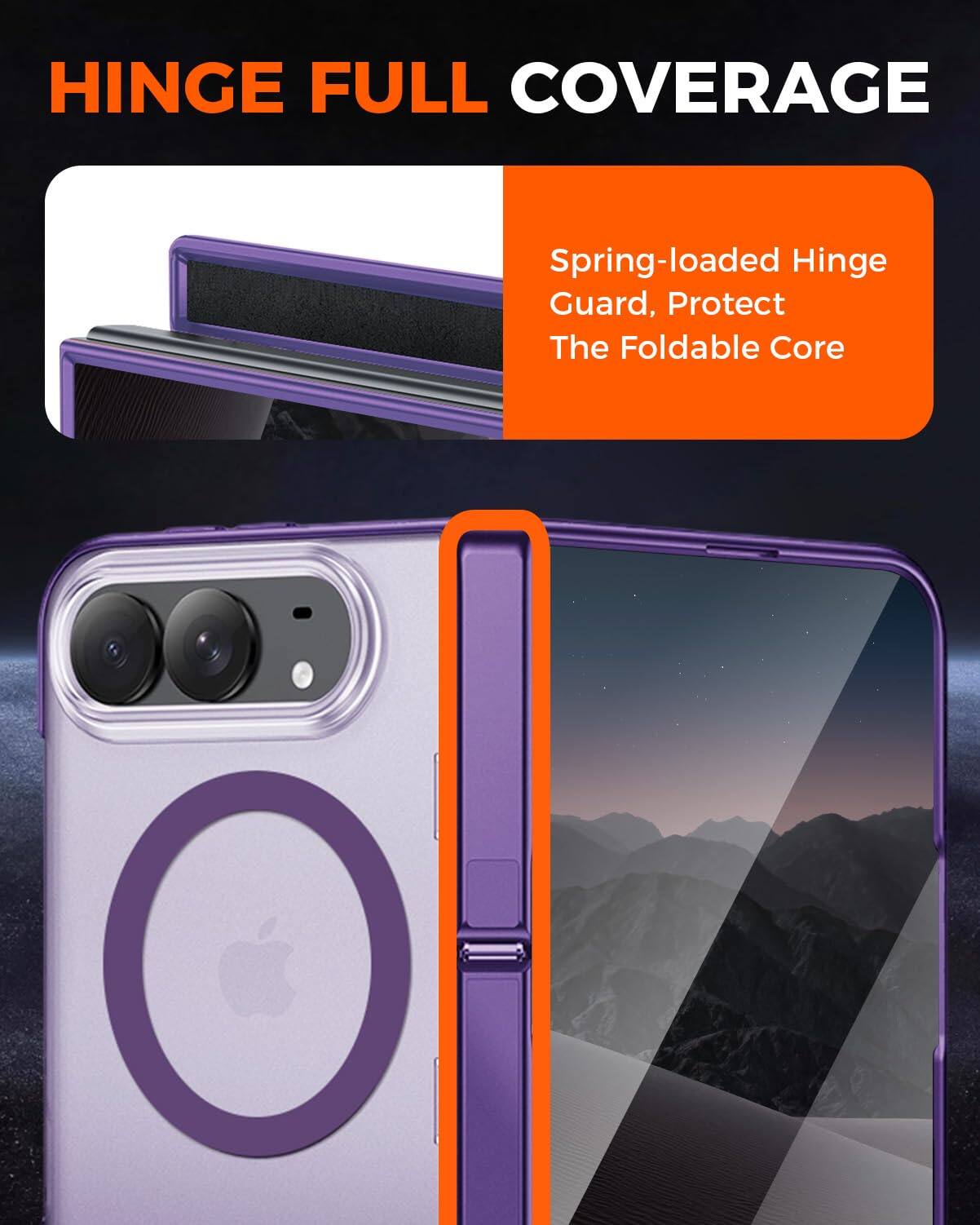 HINGE FULL COVERAGE

Spring-loaded Hinge Guard, Protect The Foldable Core