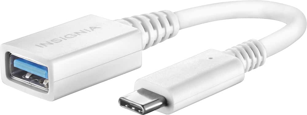 Left. Insignia™ - USB Type-C-to-A Adapter - White.