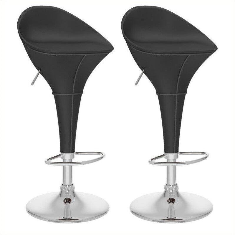 Best Buy: CorLiving Barstools (Set Of 2) Black/Chrome B-302-VPD