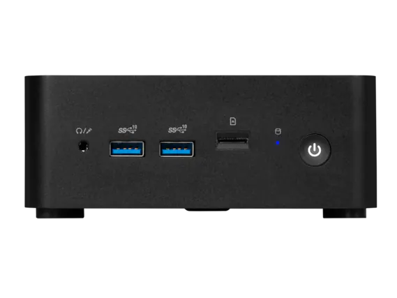 Front. MSI - MSI Cubi NUC 1M Mini PC, Intel Core 5 120U, Thunderbolt 4, Dual 2.5G LAN, 4 USB, 4K Support (No RAM/Storage).