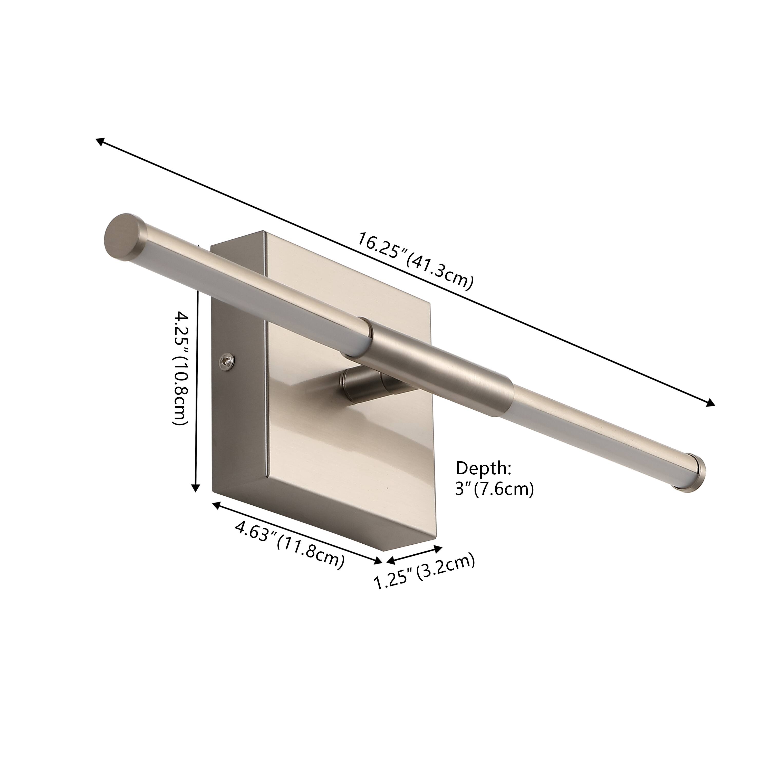 4.25" (10.8cm)  
16.25" (41.3cm)  
Depth: 3" (7.6cm)  
4.63" (11.8cm)  
1.25" (3.2cm)