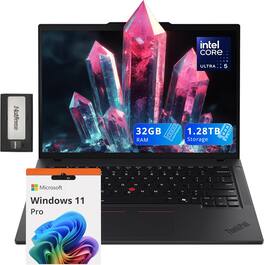Lenovo - ThinkPad T14 G5 14" WUXGA Laptop,Intel Ultra 5 125U,32GB DDR5,1TB SSD+288GB Docking Station,Win 11 Pro - Black
