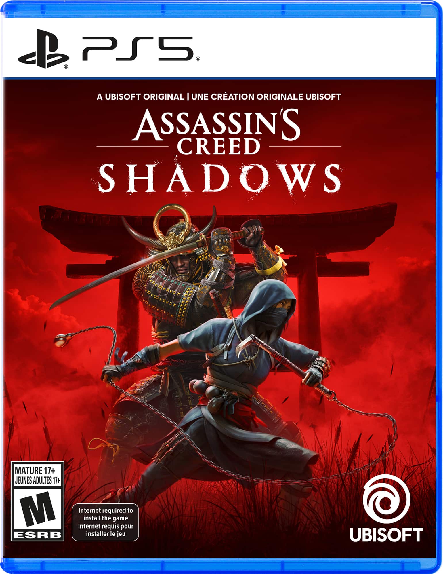 PS5 Assassin's Creed Shadows Ubisoft Original Creation Mature 17+ Jeunes Adultes 17+ M Internet Install Requis the required game pour to ESRB installer le jeu Ubisoft. - M (Mature 17+)