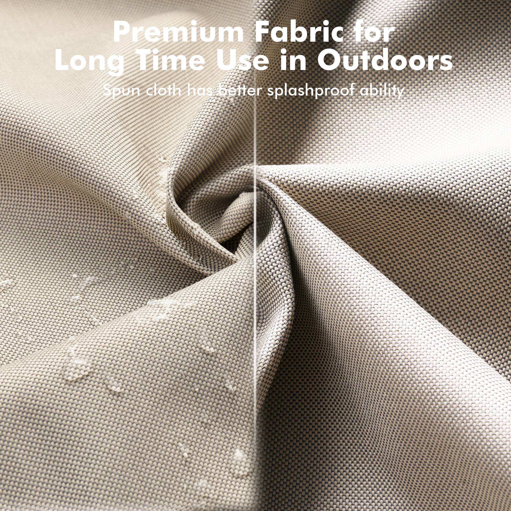 Premium Fabric for Long Time Use in Outdoors  
Spun cloth has better splashproof ability