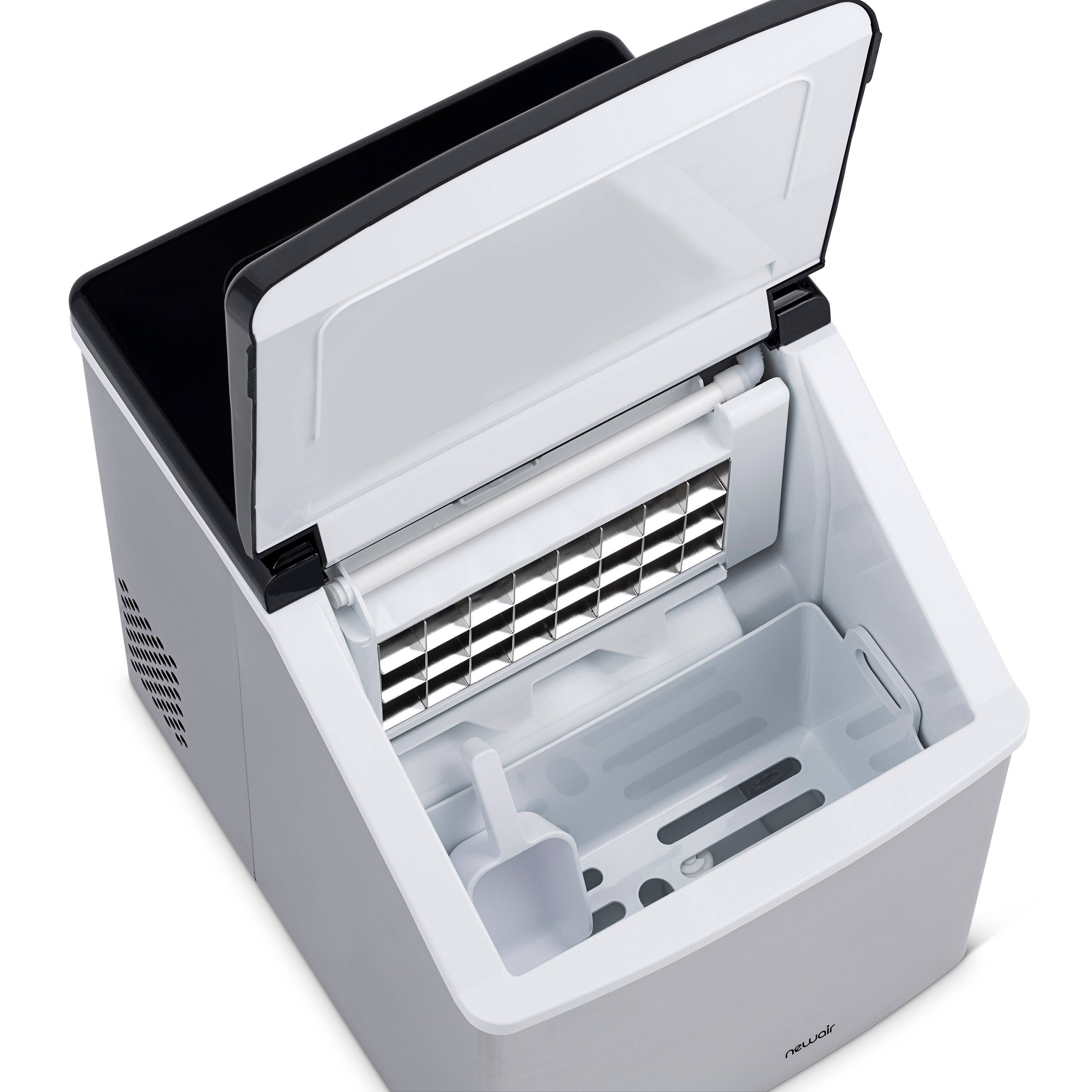 Alt View 18. NewAir - Countertop Clear Cube Ice Maker with Easy to Clean BPA-Free Parts - Stainless steel.