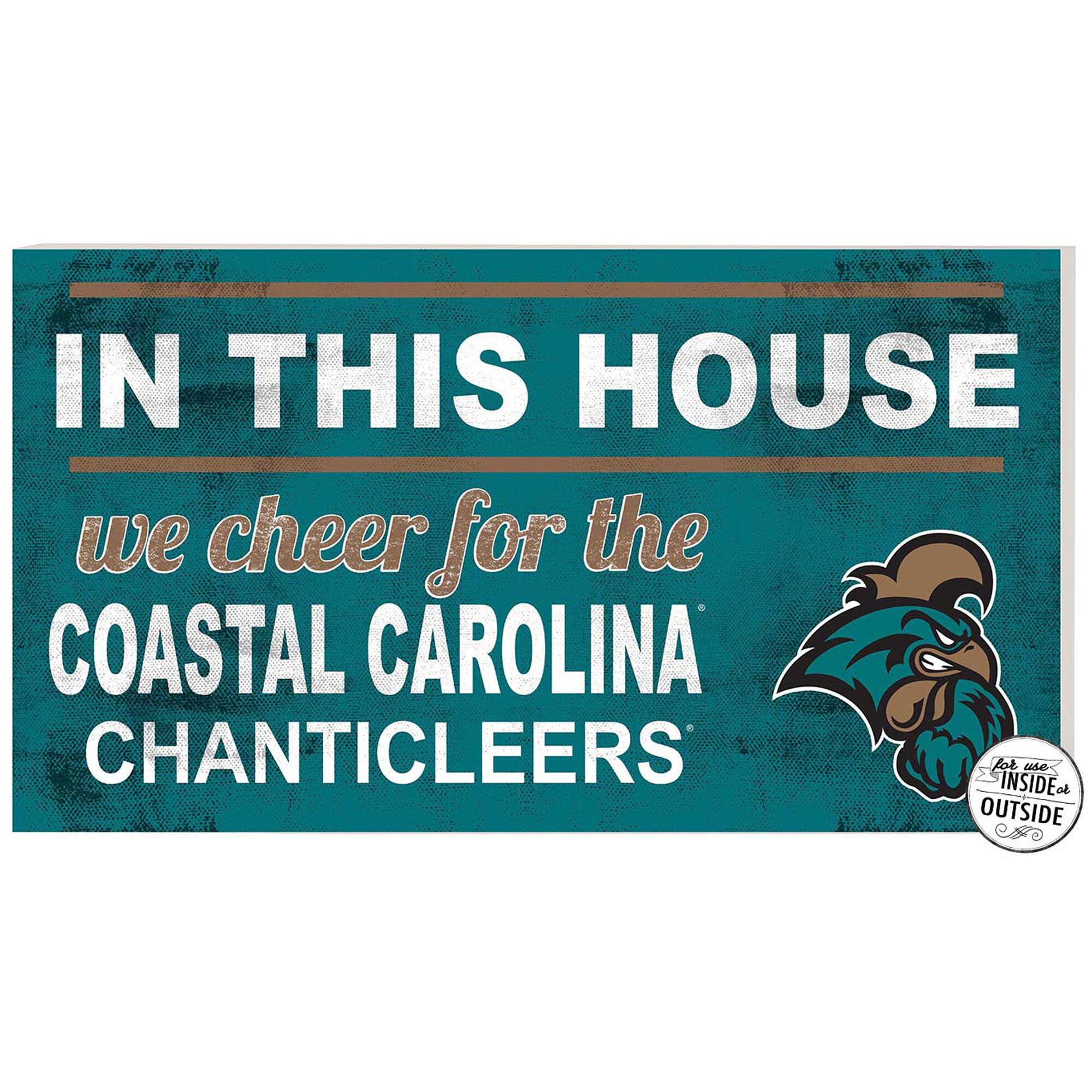 Teal Coastal Carolina Chanticleers 11'' x 20'' Indoor/Outdoor In This House Sign