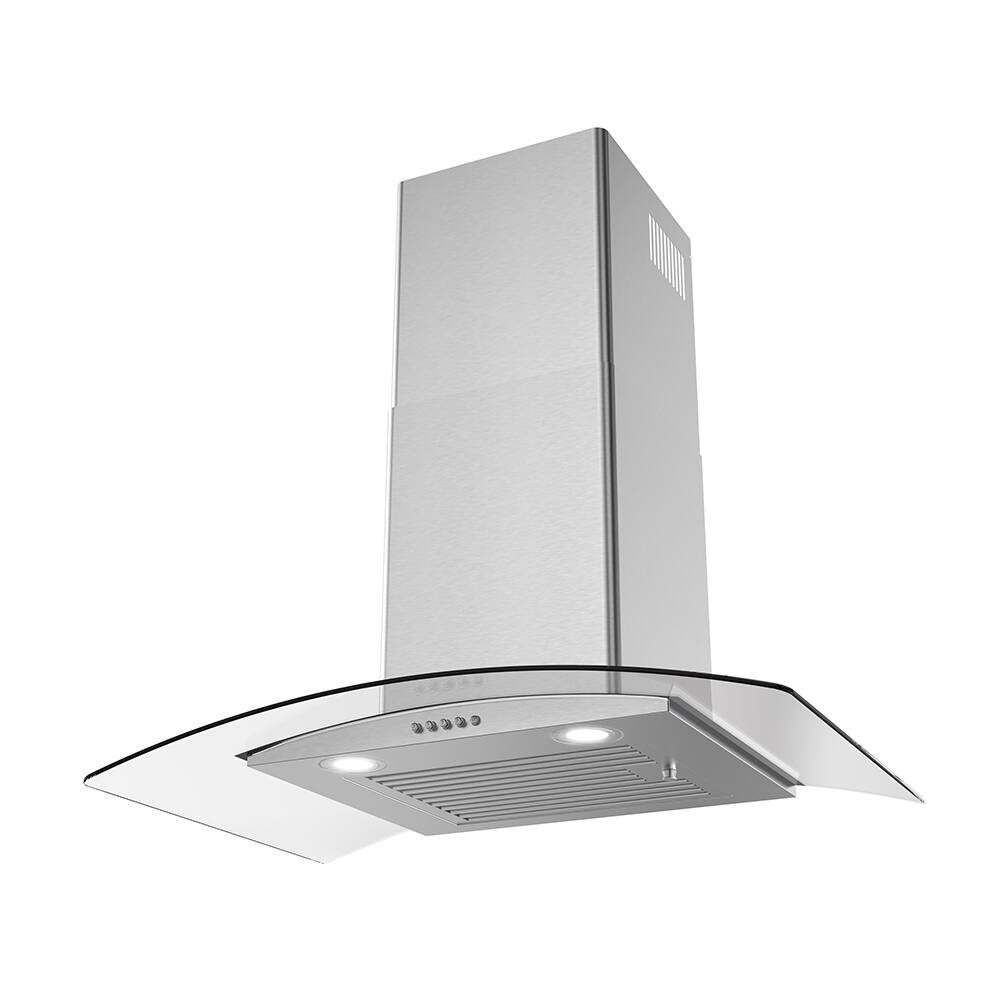 Alt View 2. Streamline - 30 in. Rosmini Ductless Wall Mount 220 CFM Range Hood, Baffle Filters, Push Button Control, LED Lights - Brushed Stainless Steel.
