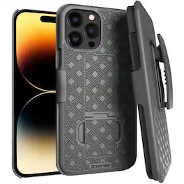 RomeTech - Shell Holster Combo Case for Apple iPhone 15 Pro - Black