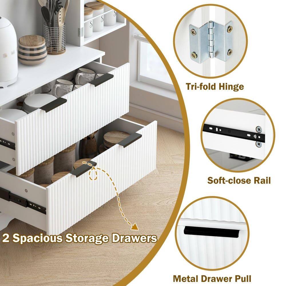 - Tri-fold Hinge
- Soft-close Rail
- 2 Spacious Storage Drawers
- Metal Drawer Pull