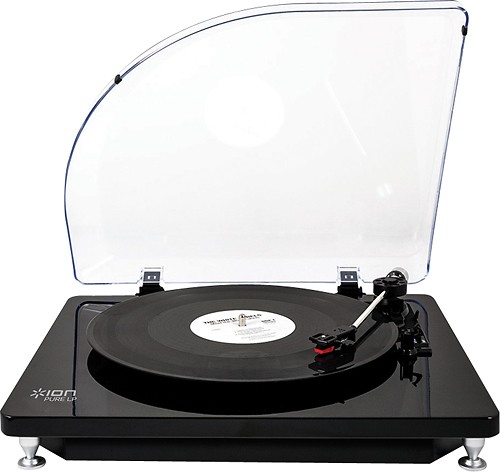 Black ION Audio Profile LP Turntable with USB Conversion 