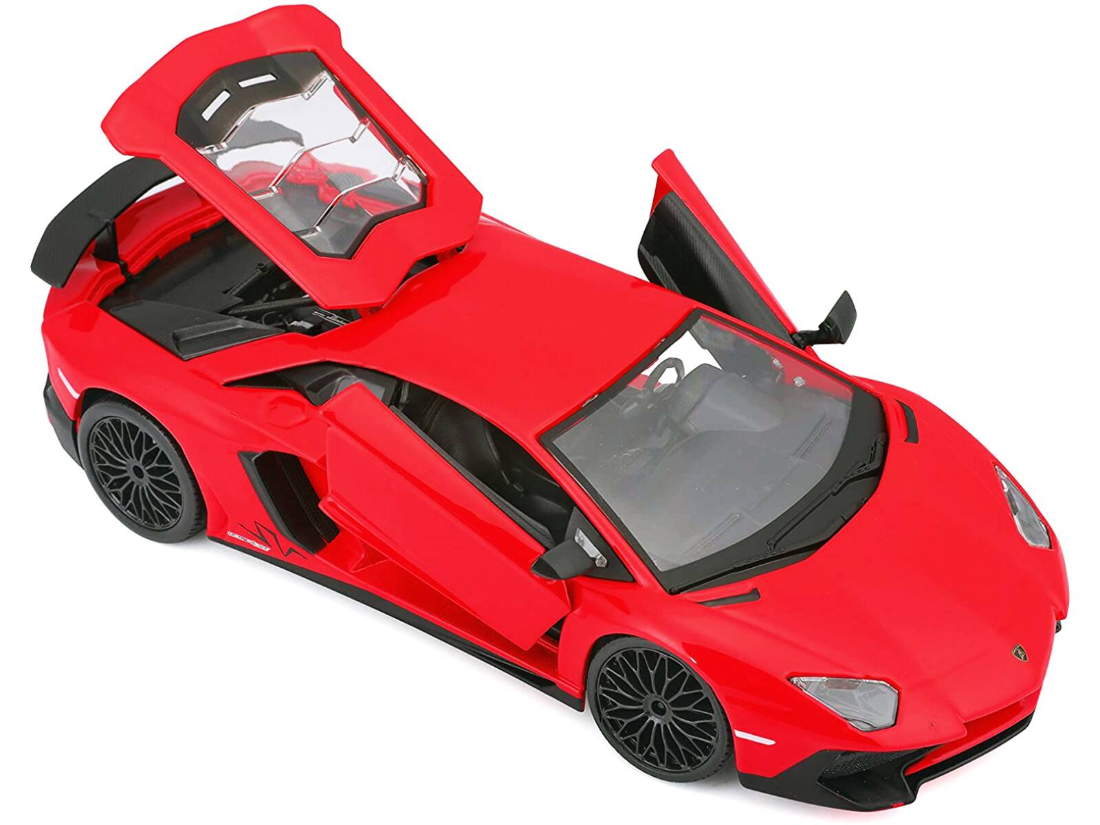 Angle. Bburago - Lamborghini Aventador LP750-4 Red 1/24 Diecast Model Car by Bburago - Red.