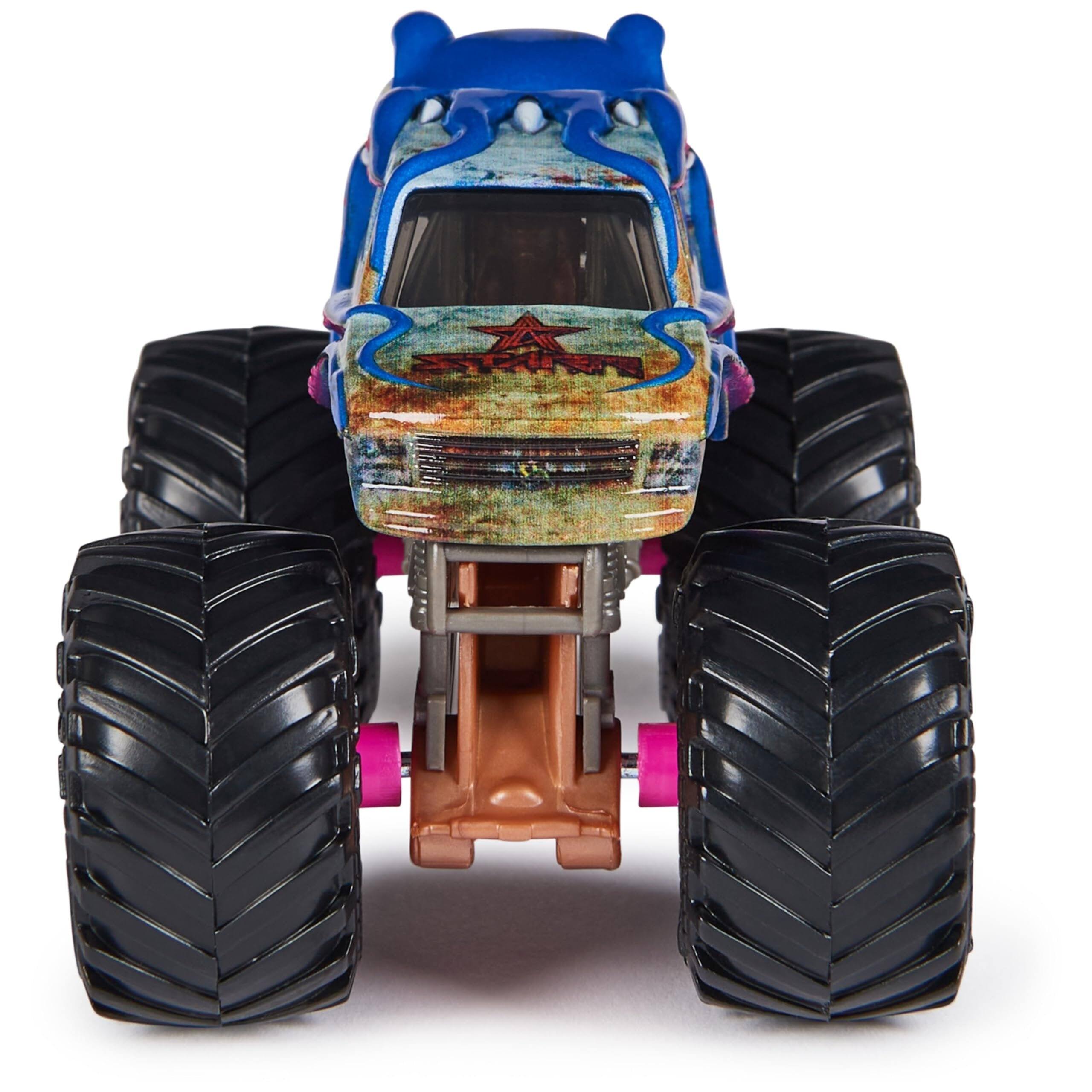 Back. Monster Jam - Monster Jam Kraken 1:64 Scale Series 34 Die-Cast Monster Truck Toy, Ages 3+ - Blue.