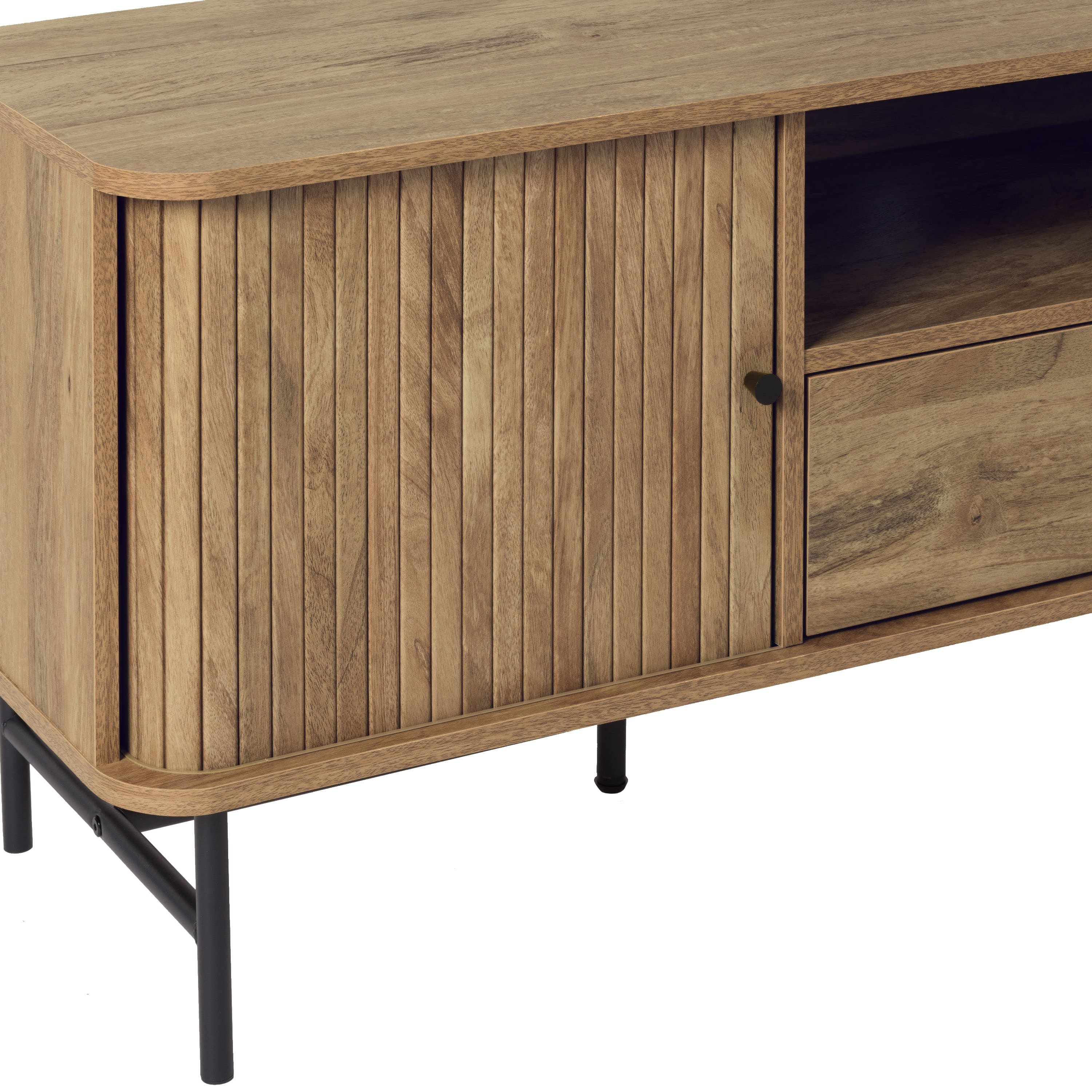Alt View 32. CorLiving - Hikari Collection Media Console TV Stand with Cabinets for Most TV's up to 75" - Light Wood.