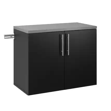 Front. Prepac - HangUps Base Storage Cabinet, Black - Black.