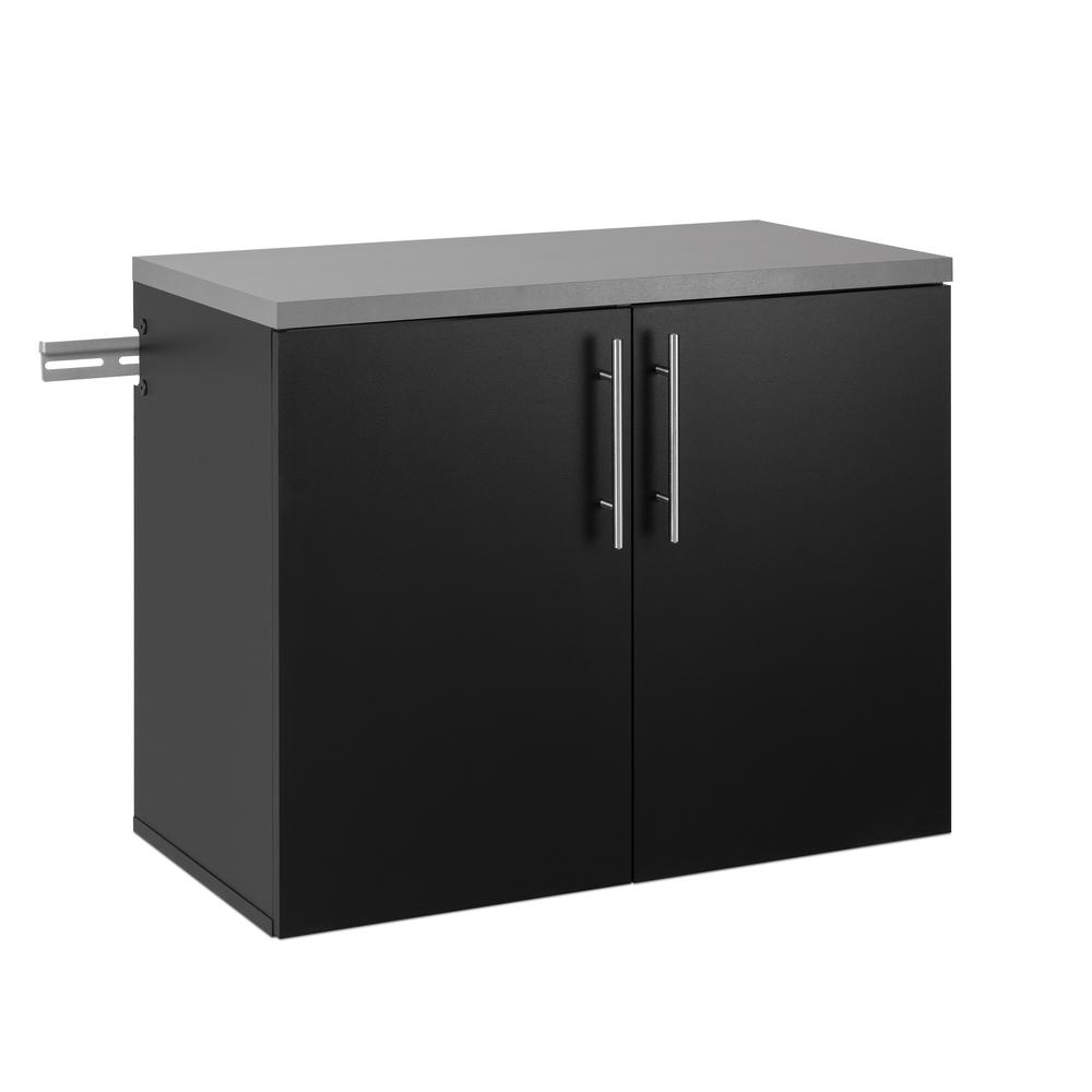 Front. Prepac - HangUps Base Storage Cabinet, Black - Black.