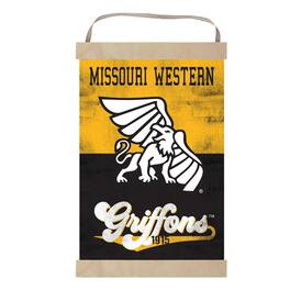 Jardine - Missouri Western State Griffons Reversible Retro Logo Banner Sign - Black