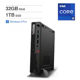 Lenovo - ThinkStation P3 Tiny Mini Desktop (Intel i5-13500, 32GB DDR5, 1TB PCIe SSD, Intel UHD 770, WiFi 6E, Win 11 Pro) - Black