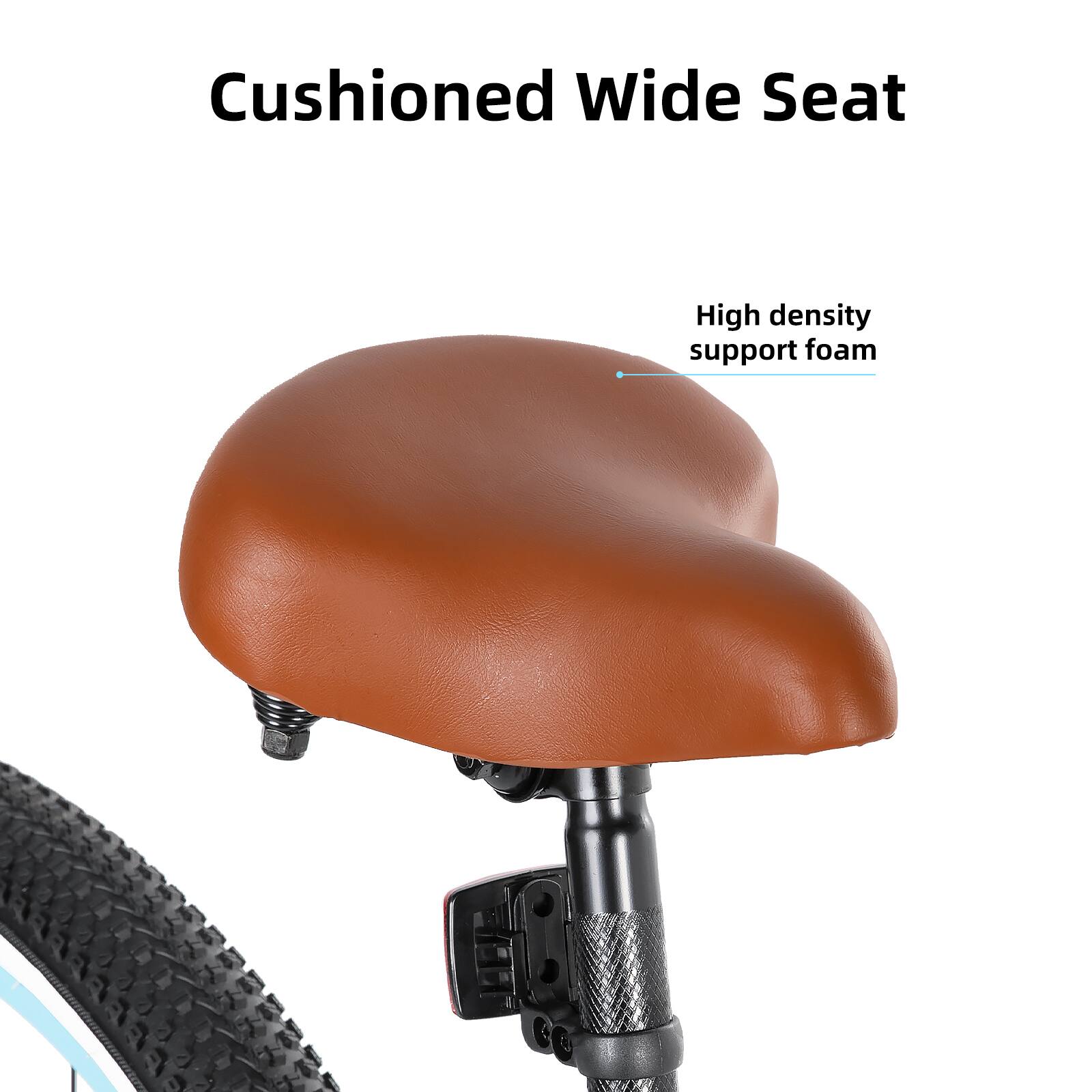 Cushioned Wide Seat  
High density support foam