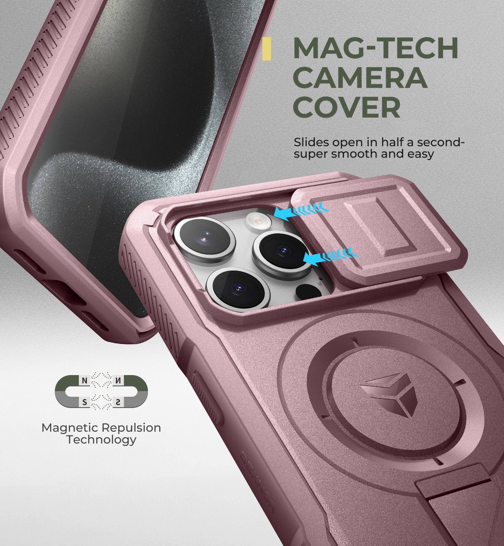 MAG-TECH CAMERA COVER Slides open in half a second- super smooth and easy

Magnetic Repulsion Technology