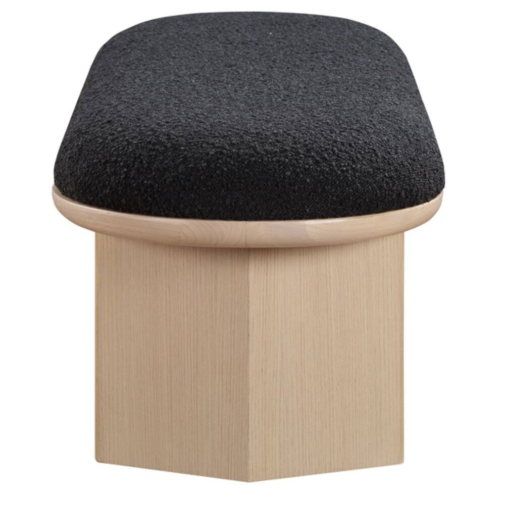 Alt View 4. Meridian Furniture - Wilshire Black Boucle Fabric Bench - Black.