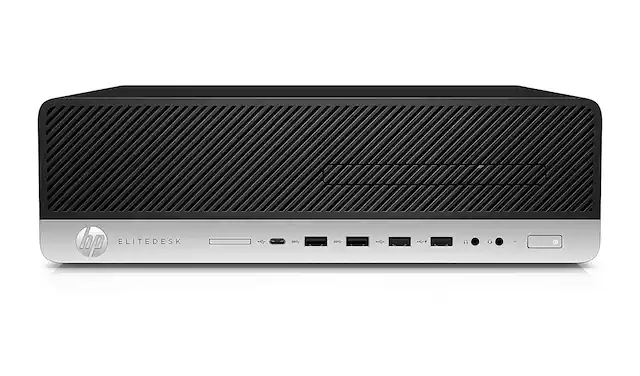 Front. HP - HP EliteDesk 800 G4 SFF Core i5-8500 3.0GHz, 8GB, 256GB NVMe, Windows 11 Pro - Black.