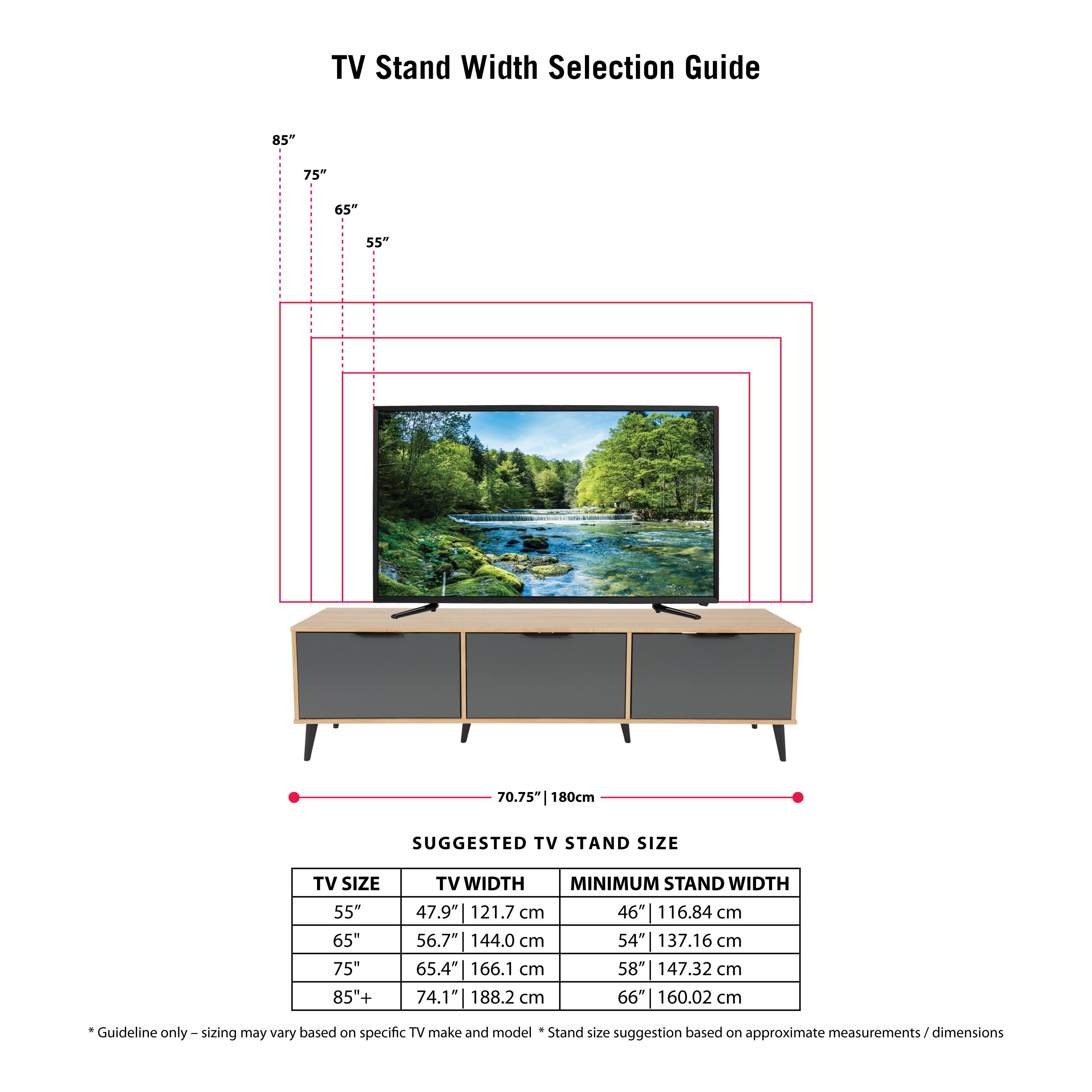 Alt View 11. CorLiving - Cole Collection TV Stand with Enclosed Cabinets for Most TVs up to 85" - Light Wood.