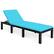 Angle. Costway - 2PCS Patio Garden Rattan Lounge Chair Chaise Couch Cushioned Height Adjustable - Turquoise.