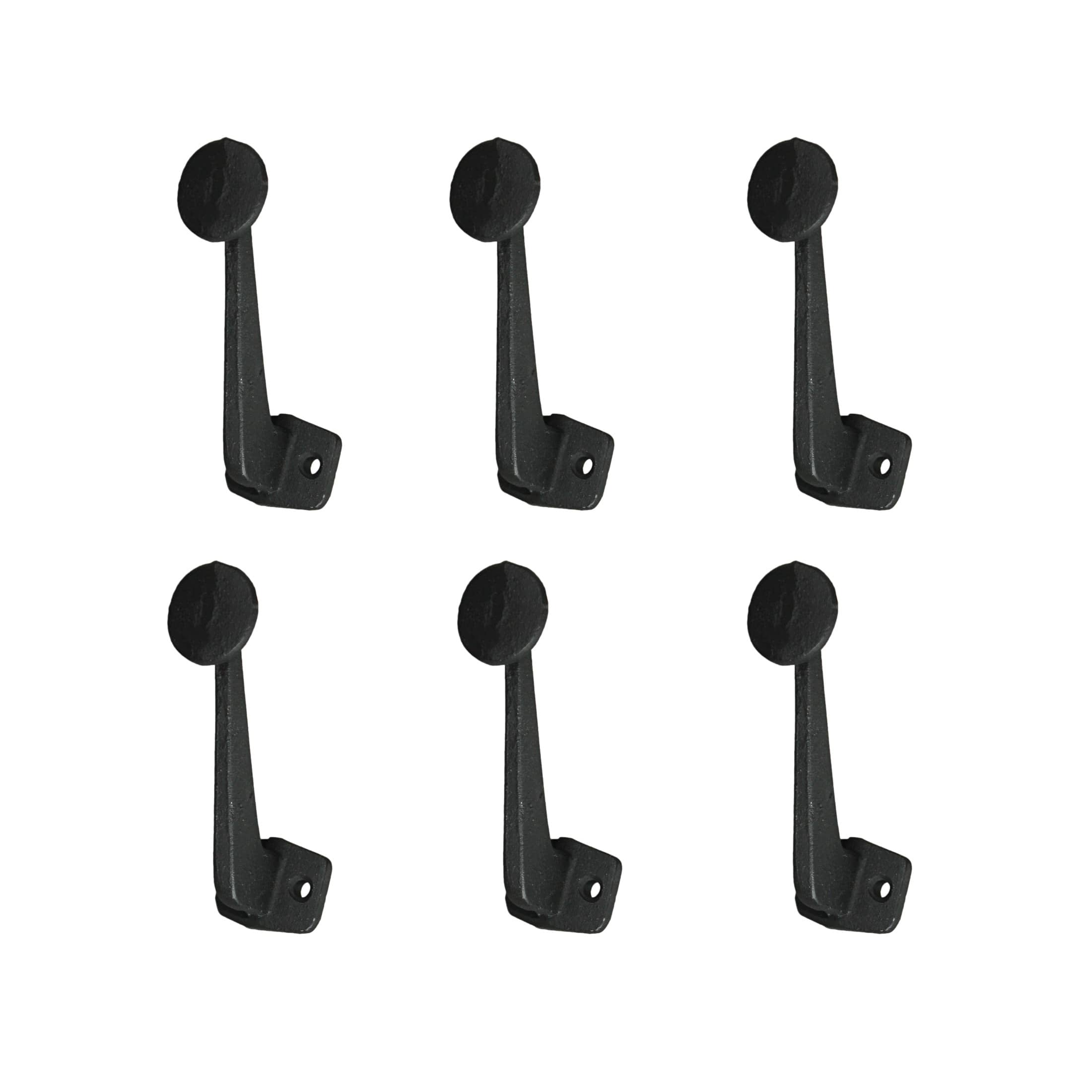 Things2Die4 - Set of 6 Cast Iron Typewriter Key Button Coat Hooks Wall Mounted Towel Hanging Rack - Black