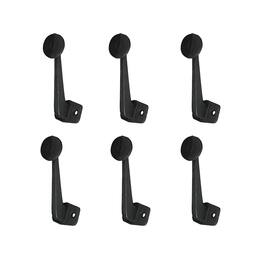 Things2Die4 - Set of 6 Cast Iron Typewriter Key Button Coat Hooks Wall Mounted Towel Hanging Rack - Black