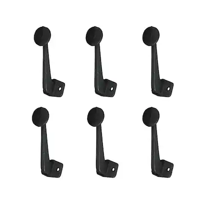 Front. Things2Die4 - Set of 6 Cast Iron Typewriter Key Button Coat Hooks Wall Mounted Towel Hanging Rack - Black.