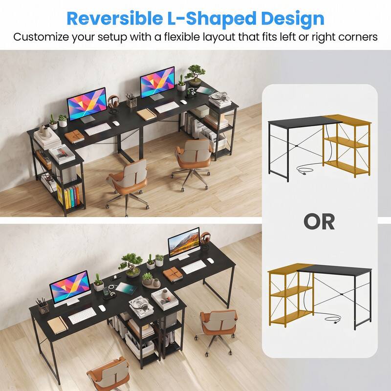 Reversible L-Shaped Design  
Customize your setup with a flexible layout that fits left or right corners