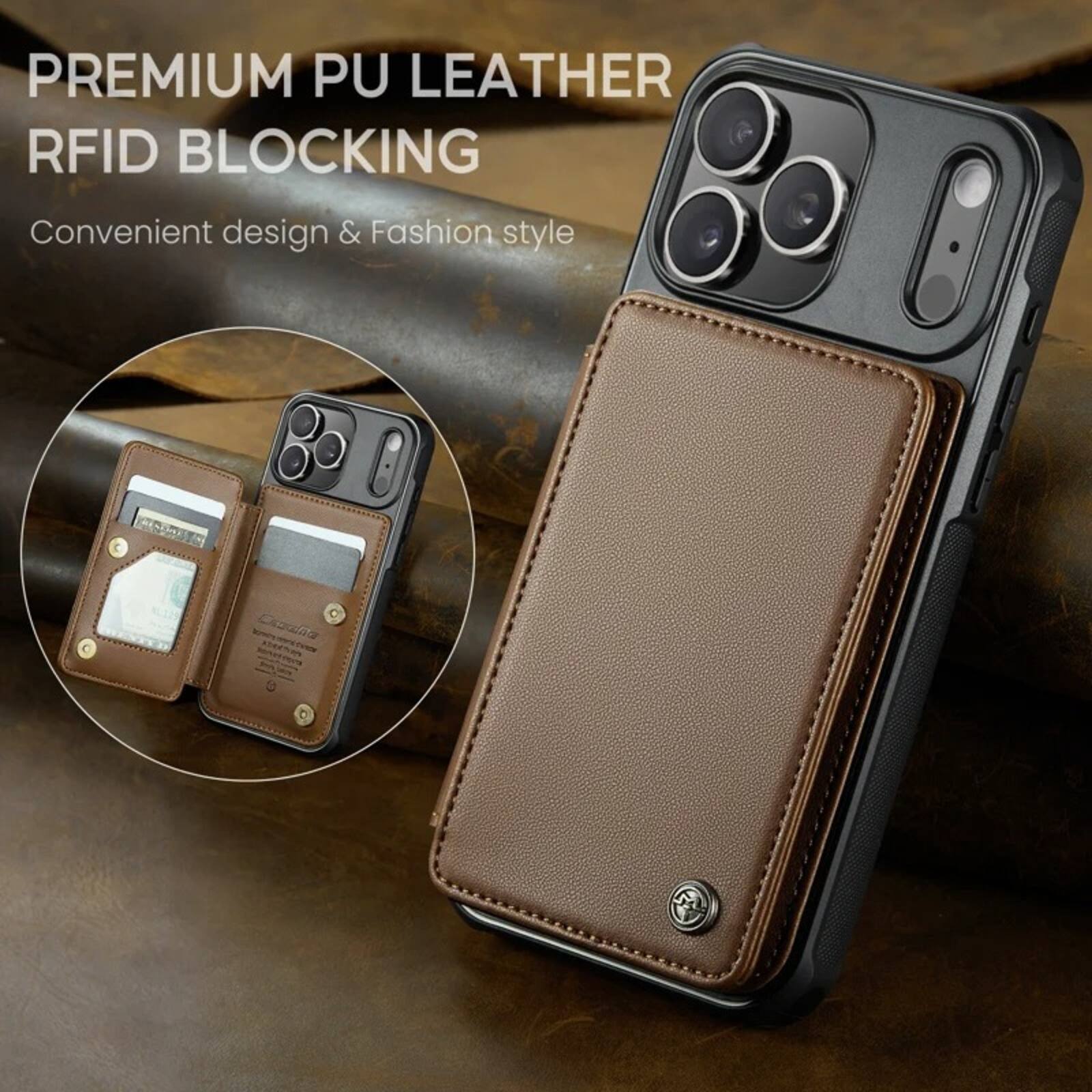 PREMIUM PU LEATHER RFID BLOCKING  
Convenient design & Fashion style