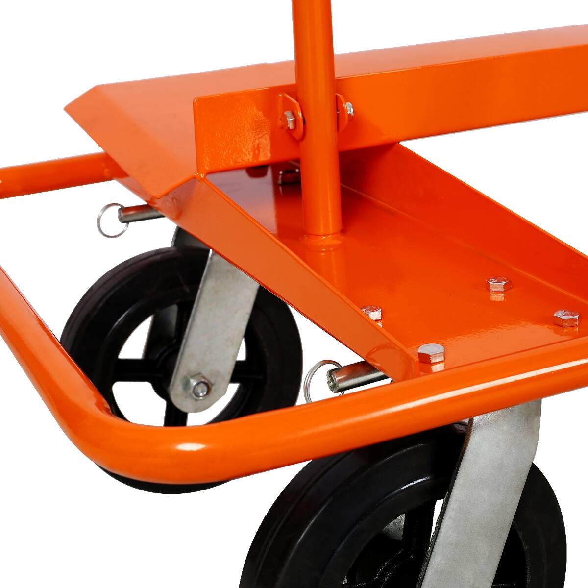 Angle. Ropilly - Ropilly Heavy Duty Drywall Sheet Cart, 2400 lb Panel Dolly with Steel Frame and Swivel Rubber Wheels - Orange.