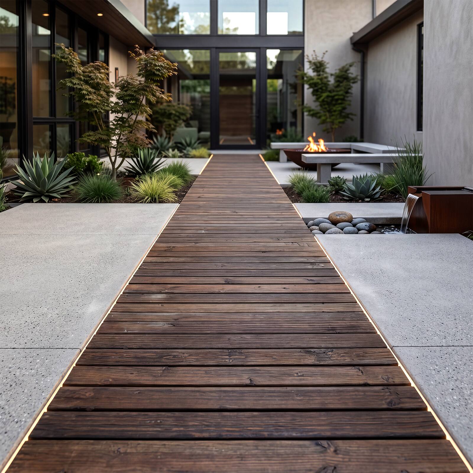 Alt View 4. Costway - Costway 1 PCS 12 FT Wooden Garden Pathway with Non-Slip Surface, Fir Wood Decorative Boardwalk - Brown.
