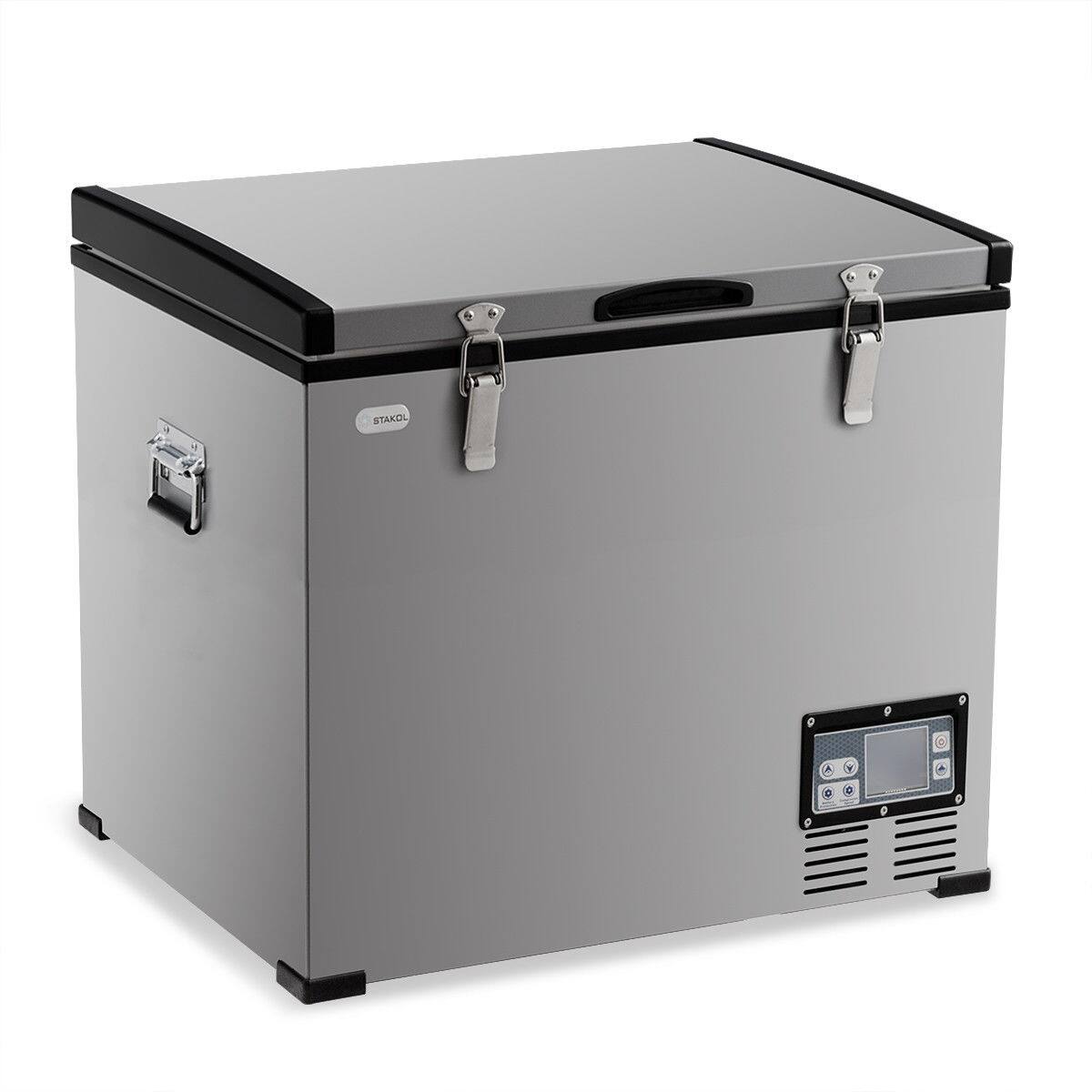 Alt View 16. Costway - 63-Quart Portable Electric Car Cooler Refrigerator / Freezer Compressor for RVs Camping - Black/Gray.