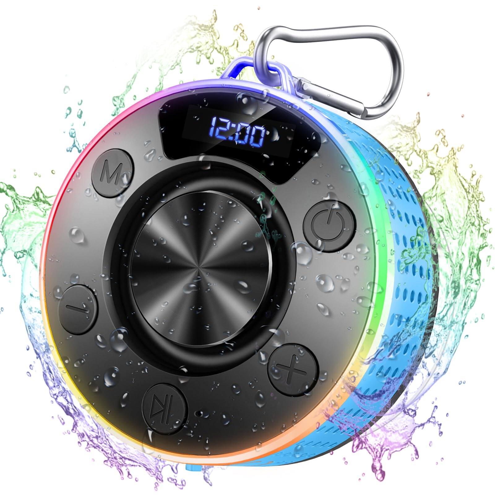 Front. Dazzed Corner - Bluetooth Shower Speaker, Portable Bluetooth 5.4 Speaker - Blue.