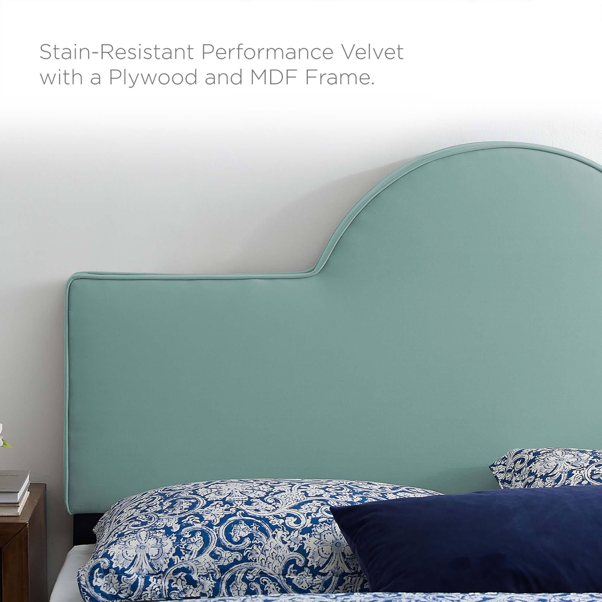 Stain-Resistant Performance Velvet with a Plywood and MDF Frame.
