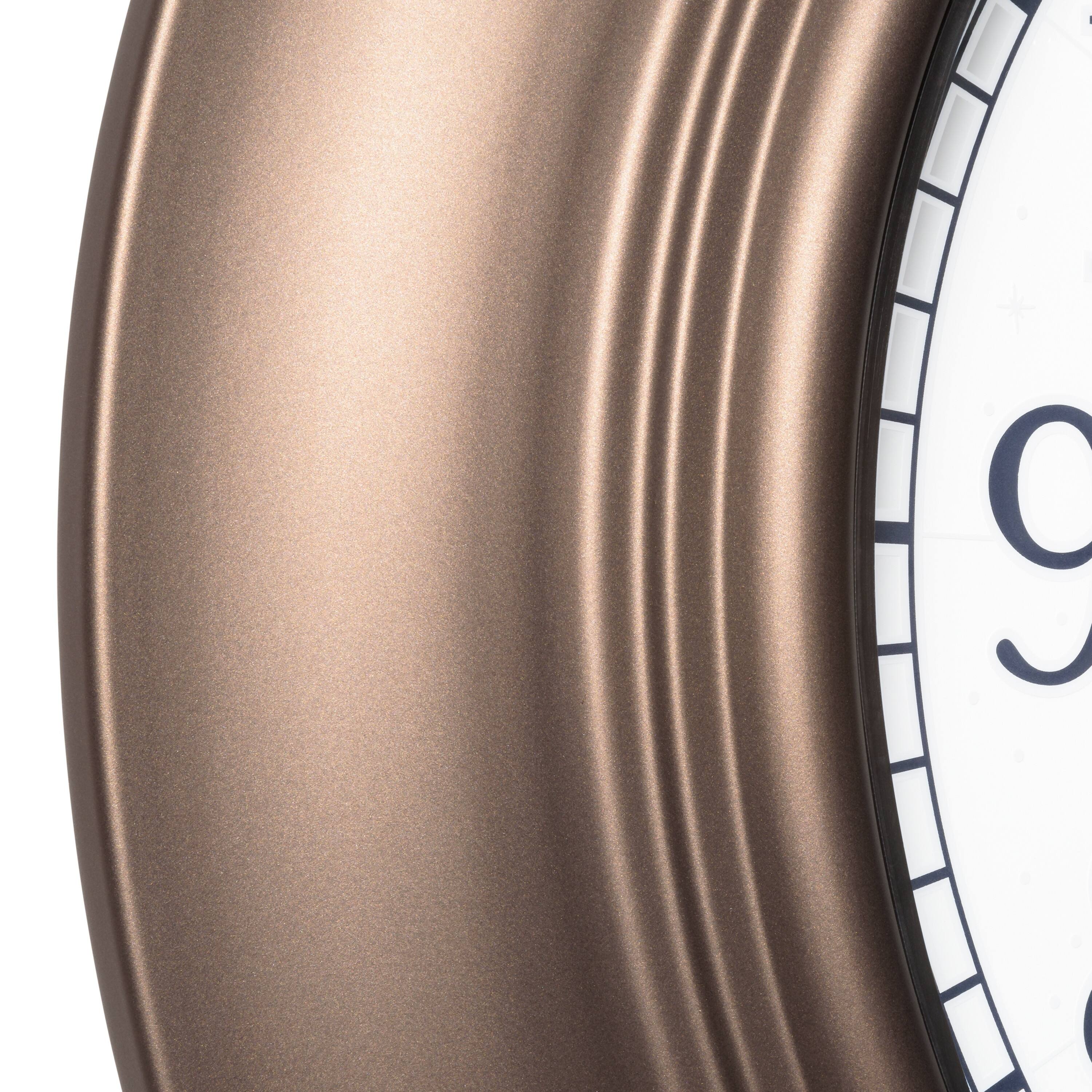 Angle. La Crosse Clock Co. - 21 inch Indoor/Outdoor Lighted Dial of Sun/Moon Quartz Analog Wall Clock - Brown.