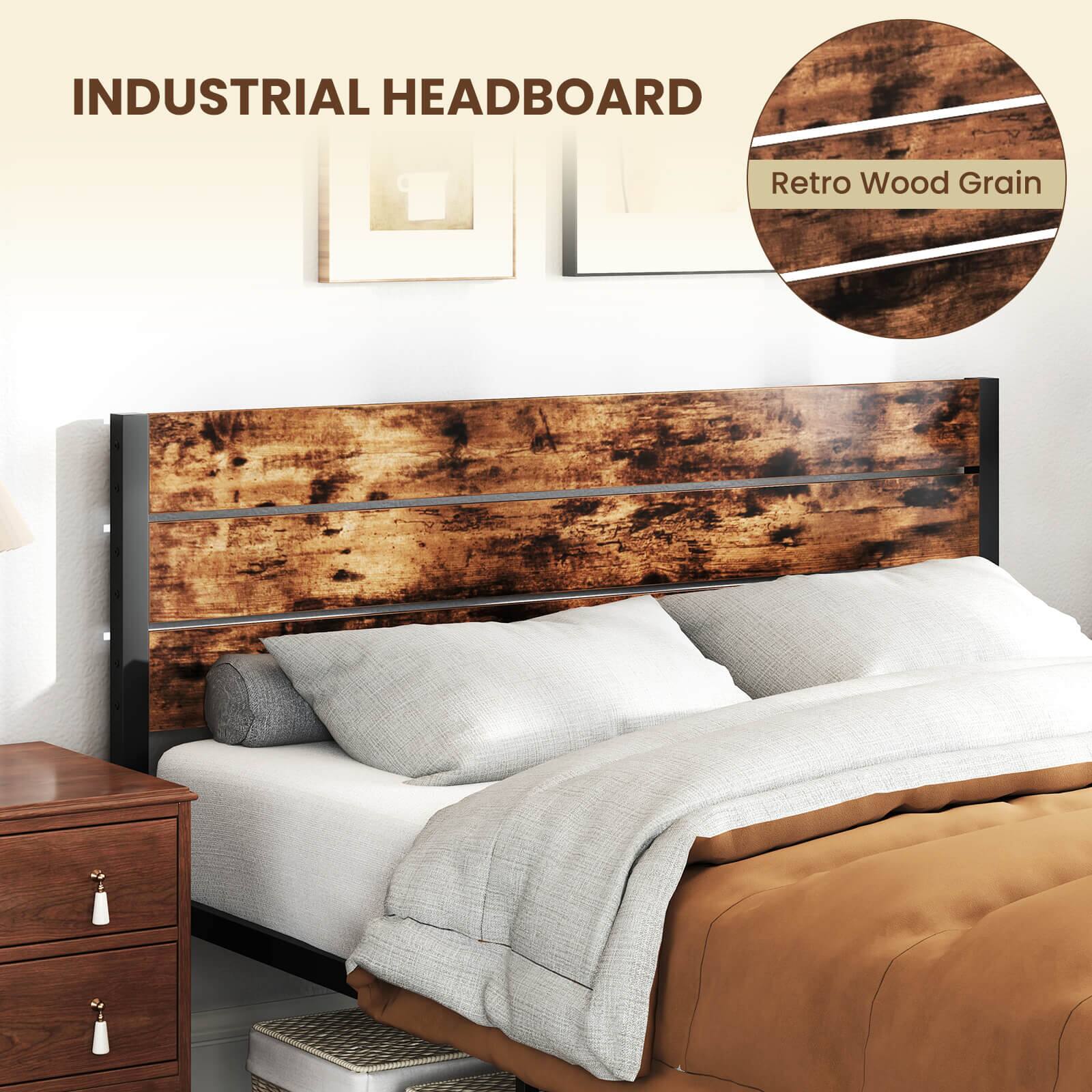 INDUSTRIAL HEADBOARD Retro Wood Grain