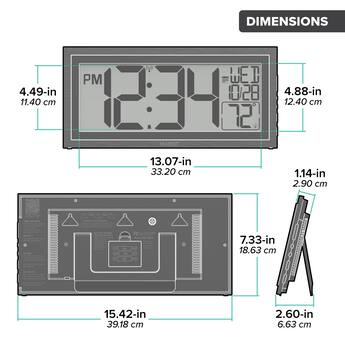 La Crosse Technology 15 Inch Textured Atomic Digital Wall Clock La Crosse Technology 15 Inch Textured Atomic Digital Wall Clock