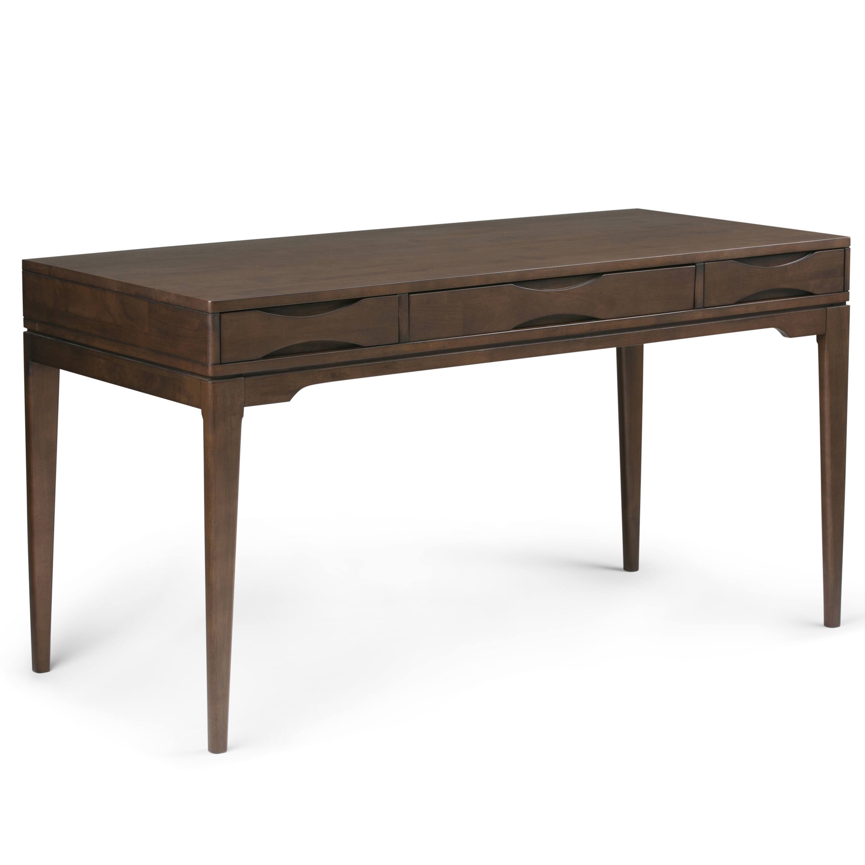 Back. Simpli Home - Harper 60 inch Desk and 24 inch Bookcase - Walnut Brown.